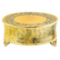 14" Round Gold Plated Ornate Plateau